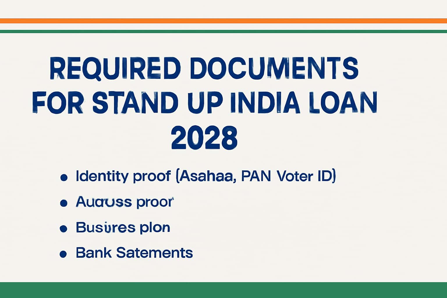 Required Documents for Stand Up India Loan 2026